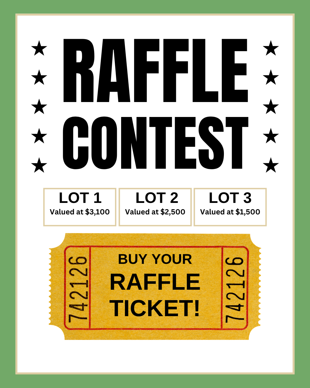 Promotional Flyer for the Great Geyserville Raffle